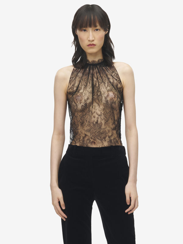 ALEXANDER MCQUEEN - Floral Lace Sleeveless Top - Item 849852QZAPW1000